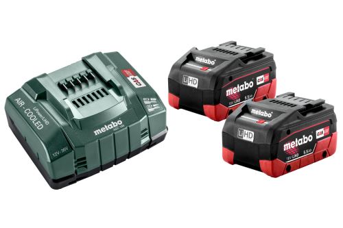 METABO Basisset (Ladegerät + Akkus) 18V / 2x LiHD 5,5 Ah 685122000