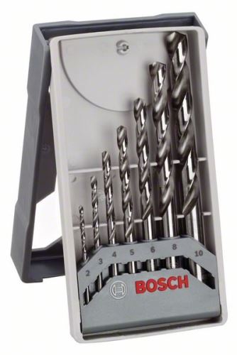 BOSCH 7-teiliges Metallbohrer-Set Mini X-Line HSS-G, 135° 2; 3; 4; 5; 6; 8; 10mm 2608589295