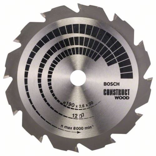 BOSCH Sägeblatt Construct Wood 190 x 20/16 x 2,6 mm; 12 2608641201