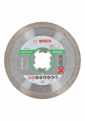 BOSCH X-LOCK Diamanttrennscheibe Standard für Keramiksystem 110 x 22,23 x 1,6 x 7,5 mm 2608615136