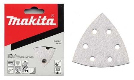 MAKITA Schleifpapier Klett 94x94x94 mm 6 Löcher K150, 10 Stück P-42737