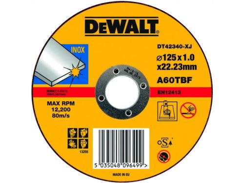 DeWALT Trennscheibe für Edelstahl, flach 125 x 2,1 x 22,23 mm DT42340Z