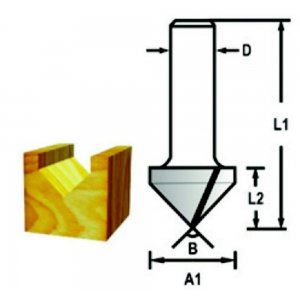 MAKITA V-förmiger Schlitzfräserschaft 12 mm, 12,7 x 12,7 x 54 mm D-47911