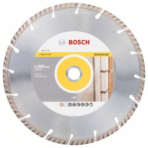 BOSCH Diamanttrennscheibe Standard für Universal 300 × 25,4 300x25,4x3,3x10mm 2608615069