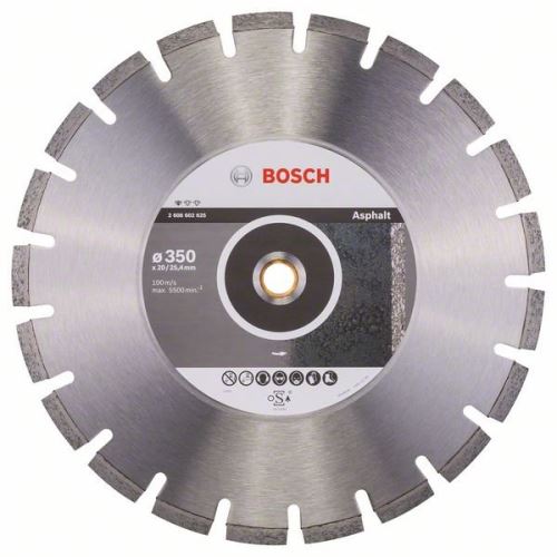 BOSCH Diamant-Trennscheibe Standard für Asphalt 350 x 20/25,40 x 3,2 x 10 mm 2608602625