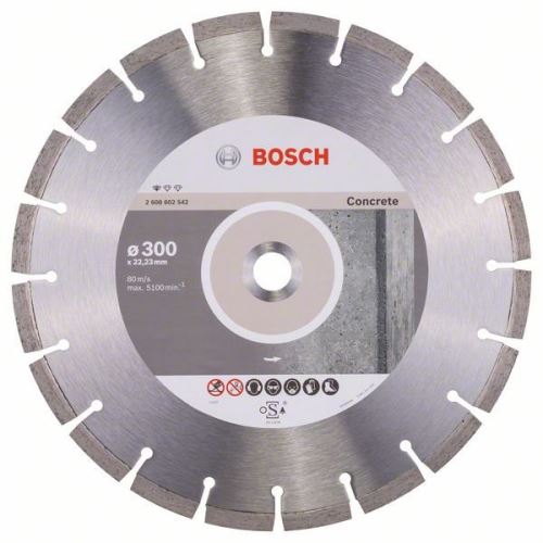 BOSCH Diamant-Trennscheibe Standard für Beton 300 x 22,23 x 3,1 x 10 mm 2608602542