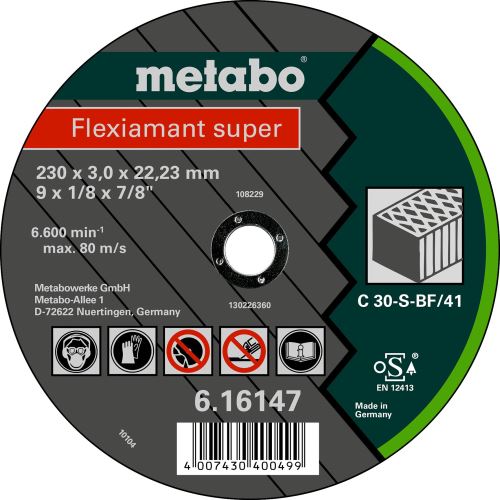 METABO Trennscheibe - Stein-FLEXIA SUPER 180x3,0x22,2 616143000