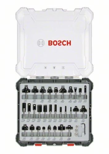 BOSCH Gemischter Satz Formfräser mit Spindel Ø 6 mm, 30 Stück 2607017474