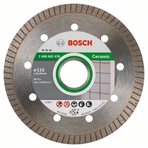 BOSCH Diamant-Trennscheibe Best for Ceramic Extra-Clean Turbo 115 x 22,23 x 1,4 x 7 mm 2608602478