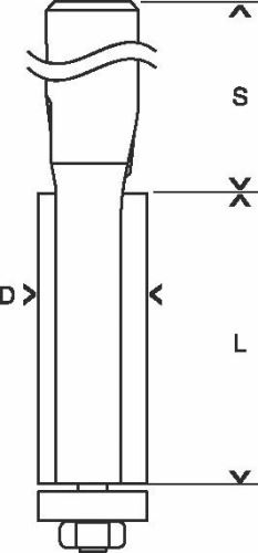 BOSCH Ausrichtungsfräser 8 mm, D1 12,7 mm, L 25,4 mm, G 71,5 mm 2608629381