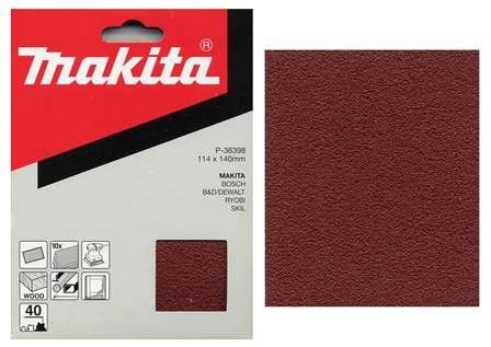 MAKITA Schleifpapier 114x140 mm K40, 10 Stück P-36398