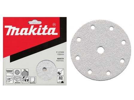 MAKITA Schleifpapier Klett 150 mm 9 Löcher K400, 50 Stück P-38021