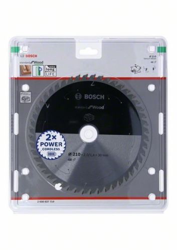 BOSCH Sägeblatt für Akku-Sägen; Standard für Holz 210x30x1,7/1,2x48T 2608837714