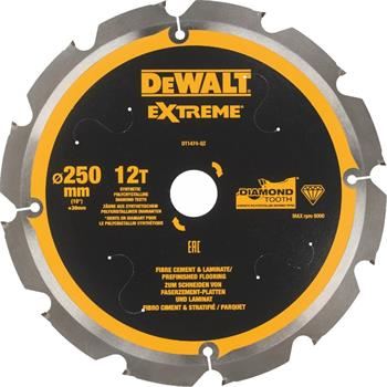 DeWALT Sägeblatt für Faserzement- und Laminatplatten, 250 x 30 mm, 12 Zähne DT1474