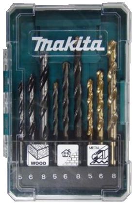 MAKITA Bohrerset für Metall/Holz/Mauerwerk 5/6/8 mm, 9-tlg. D-71962