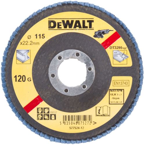 DeWALT Schleiflamellenscheibe für Metall flach 125 x 22,2 mm 36G DT3308