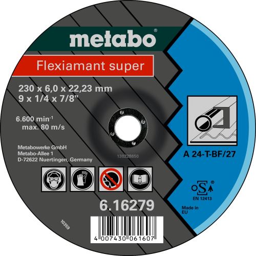 METABO Schleifscheibe - Stahl, (10 Stück) 180x6x22,2 mm gerade 616277000