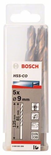 BOSCH Metallbohrer HSS-Co, DIN 338 9 x 81 x 125 mm (5 Stück) 2608585896