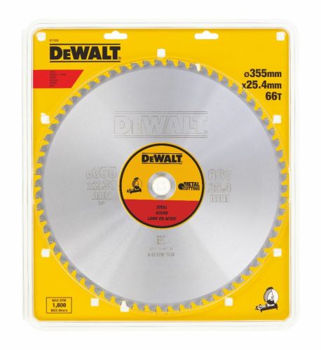 DeWALT Stahlsägeblatt 355 x 25,4 mm 66 Zähne DT1926