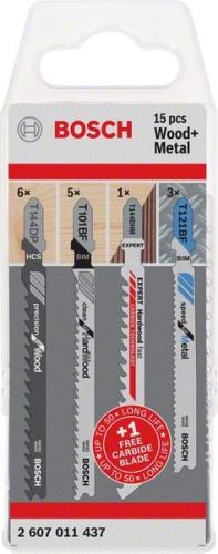 BOSCH Sägeblatt-Set Holz und Metall, 15-tlg. 2607011437