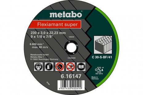 METABO Schleifscheibe Flexiamant SUPER 125x2,5x22,23 STEIN, TF 41 - 616733000 616733000