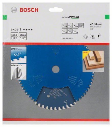 BOSCH Sägeblatt Expert für Holz 184 x 20 x 2,6 mm, 56 2608644040