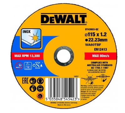 DeWALT Trennscheibe für Edelstahl 115 x 22,2 x 1,2 mm DT43903