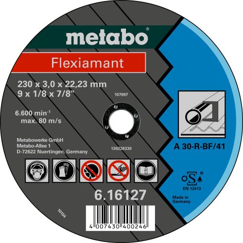 METABO Trennscheibe - Stahl-FLEXIAMANT 180x3,0x22,2 gerade 616123000