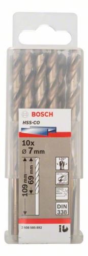 BOSCH Bohrer für Metall HSS-Co, DIN 338 7 x 69 x 109 mm (10 Stück) 2608585892