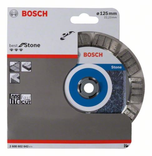 BOSCH Diamant-Trennscheibe Best for Stone 125 x 22,23 x 2,2 x 12 mm 2608602642