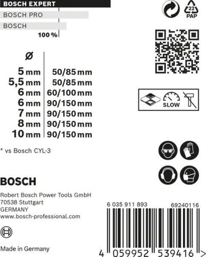 BOSCH EXPERT CYL-9 MultiConstruction 5/5,5/6/6/7/8/10 (7 Stück) 2608900648