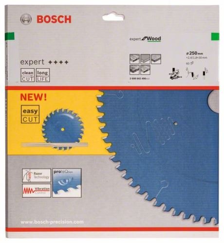 BOSCH Sägeblatt Expert für Holz 250 x 30 x 2,4 mm, 60 2608642498