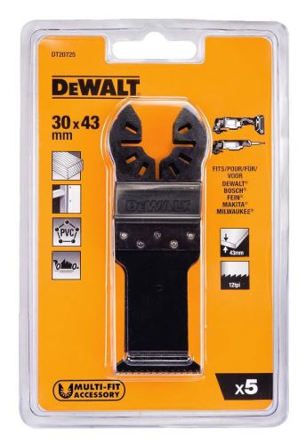 DeWALT Sägeblätter (5 Stück) zum schnellen Schneiden von Holz 30 x 43 mm (5 x DT20704) DT20725