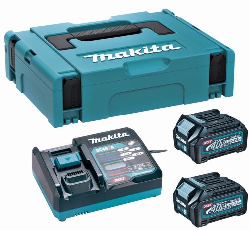 MAKITA Li-ion XGT 40V Set 2 Stk. BL4040+1 Stk. DC40RA+1 Stk. Makpac 191J97-1