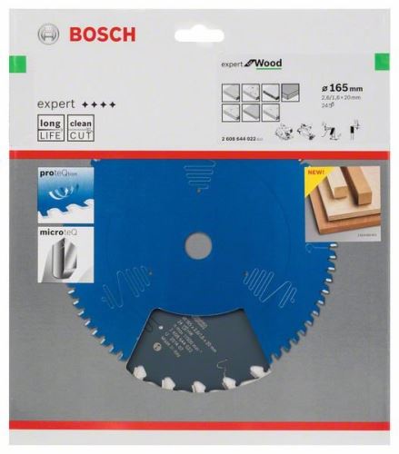 BOSCH Sägeblatt Expert für Holz 165 x 20 x 2,6 mm, 24 2608644022