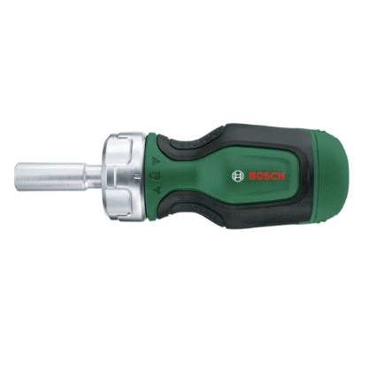 BOSCH Kurzer Ratschenschraubendreher mit 6 Bits 1600A027PK