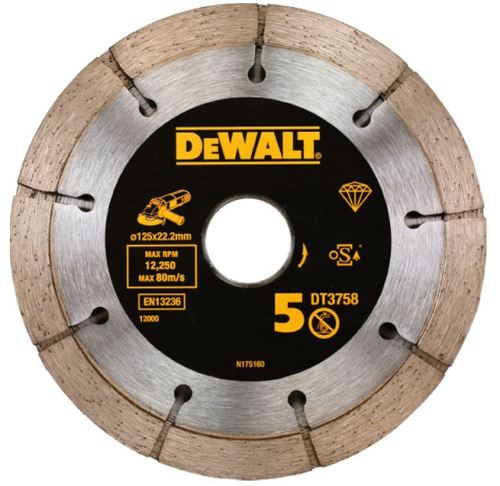 DeWALT Diamant-Nutklinge, doppelt, 125 mm (Segmenthöhe 6,3 mm), DT3758