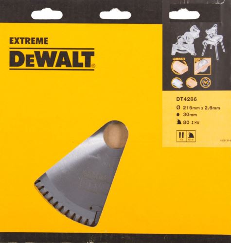 DeWALT Sägeblatt/Furnier, Laminat, Aluminium/TCG -5°, 216 x 30 mm, 80 Zähne DT4286