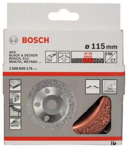 BOSCH Hartmetall-Topfscheibe 115 x 22,23 mm; mittel, flach 2608600176