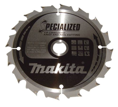 MAKITA Holzsägeblatt SPECIALIZED mit vertieften Zähnen 165x2x20 mm 16 Zähne B-33037