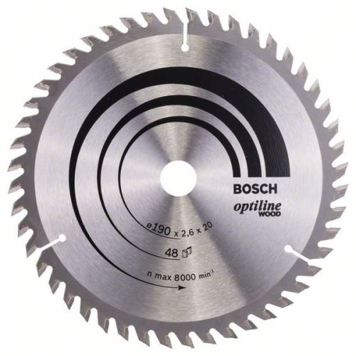 BOSCH Sägeblatt Optiline Wood 190 x 20/16 x 2,6 mm, 48 2608640614