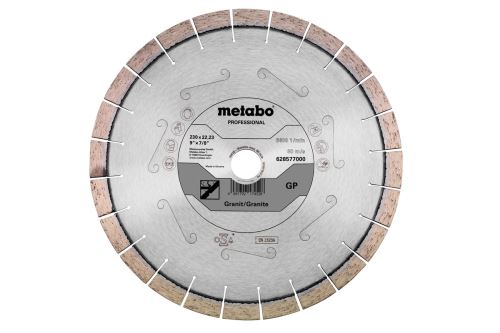 METABO Diamant-Trennscheibe Dia-TS230x22,23 mm – GP, Granit, Professional 628577000