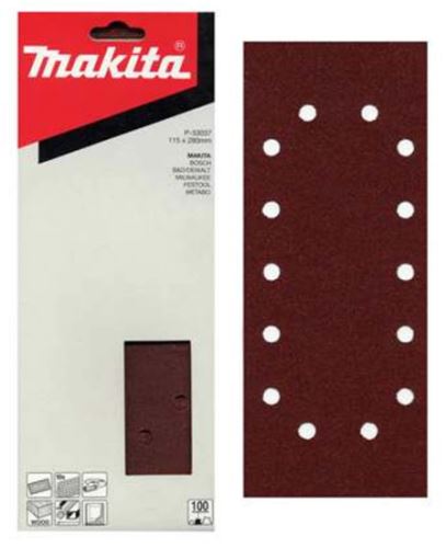 MAKITA Schleifpapier 115x280 mm 14 Löcher K60, 10 Stück P-33015