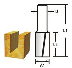 MAKITA Nutfräser 2 Schneiden Schaft 8 mm, 16x19x51 mm D-47569