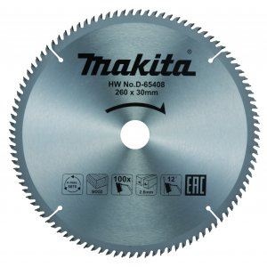 MAKITA Sägeblatt Holz TCT 260x2,6x30 mm 100 Zähne D-65408