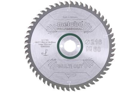 METABO Sägeblatt HW/CT 216 x 30 mm, 60 Zähne, 5 Neg. 628083000