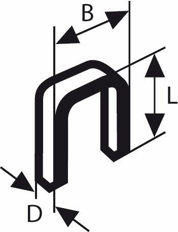 BOSCH Schmale Heftklammern für Tacker Typ 55 6 x 1,08 x 12 mm (1000 Stück) 1609200370