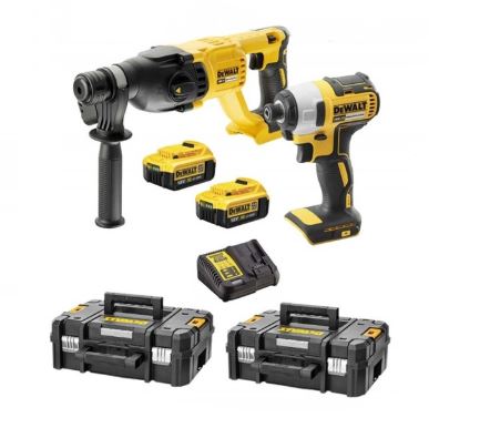 DEWALT Akku-Set, Akku-Hammer + Akku-Schlagschrauber DCK2023M2T