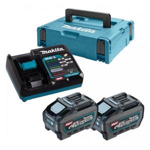 MAKITA Li-ion XGT 40V Set 2 Stk. BL4050F+1 Stk. DC40RA+1 Stk. Makpac 191V35-5