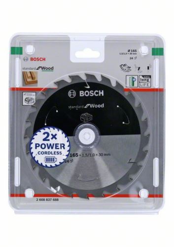 BOSCH Sägeblatt für Akku-Sägen; Standard für Holz 165x30x1,5/1,0x24T 2608837688